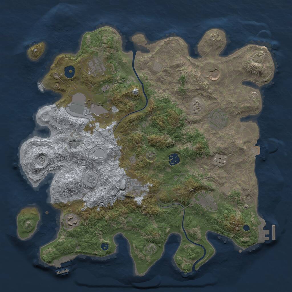 Rust Map: Procedural Map, Size: 3750, Seed: 670737089, 15 Monuments