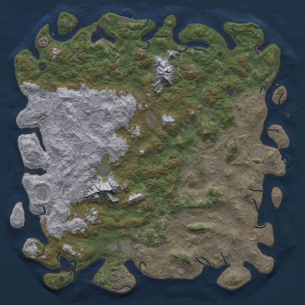 Rust Map: Procedural Map, Size: 6000, Seed: 8334910, 20 Monuments
