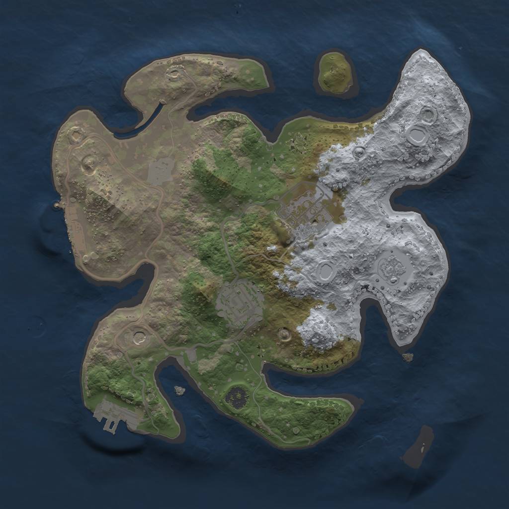Rust Map: Procedural Map, Size: 2500, Seed: 278367, 11 Monuments
