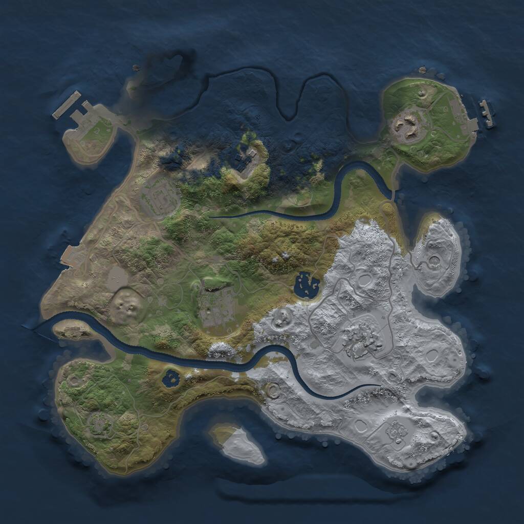 Rust Map: Procedural Map, Size: 3000, Seed: 788066459, 12 Monuments
