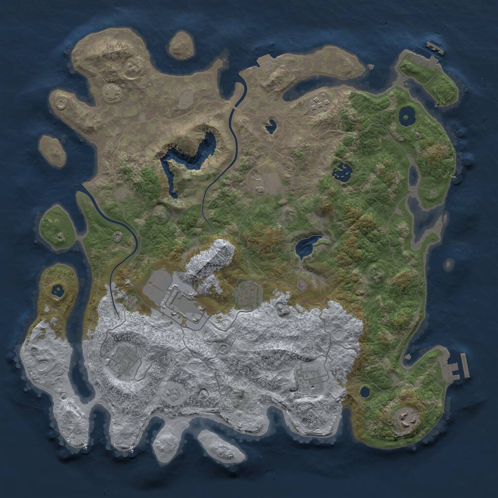 Rust Map: Procedural Map, Size: 4000, Seed: 489401930, 14 Monuments