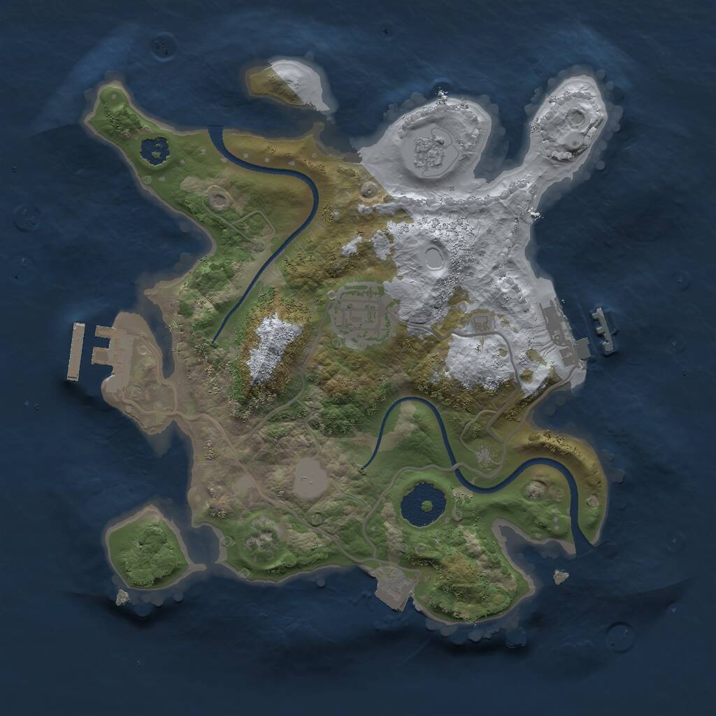 Rust Map: Procedural Map, Size: 2500, Seed: 1378080792, 5 Monuments