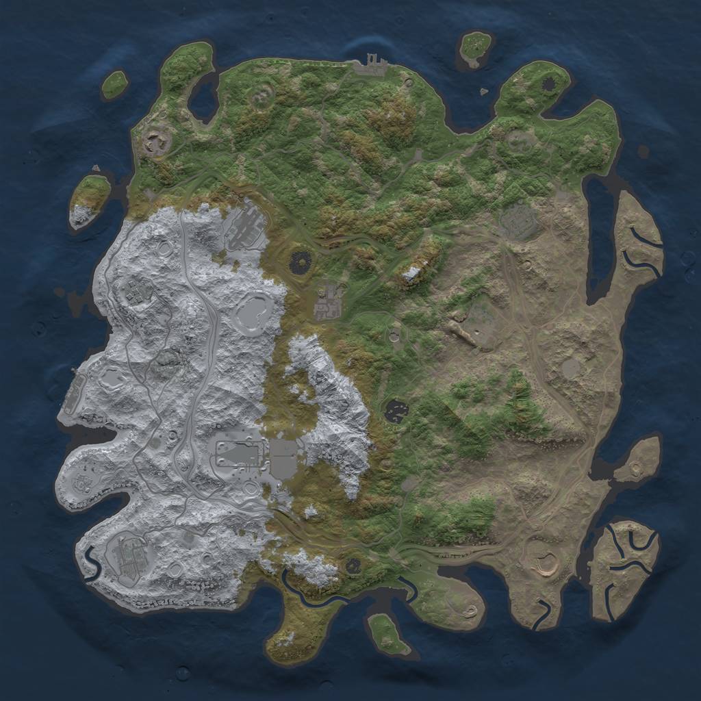 Rust Map: Procedural Map, Size: 4500, Seed: 813468974, 19 Monuments