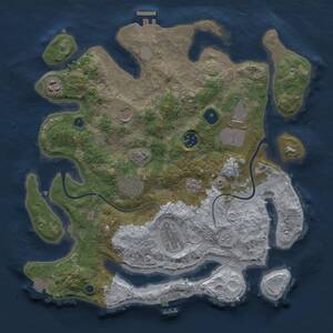 Thumbnail Rust Map: Procedural Map, Size: 3500, Seed: 1525647989, 13 Monuments