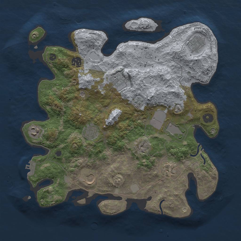 Rust Map: Procedural Map, Size: 3500, Seed: 1918232252, 17 Monuments