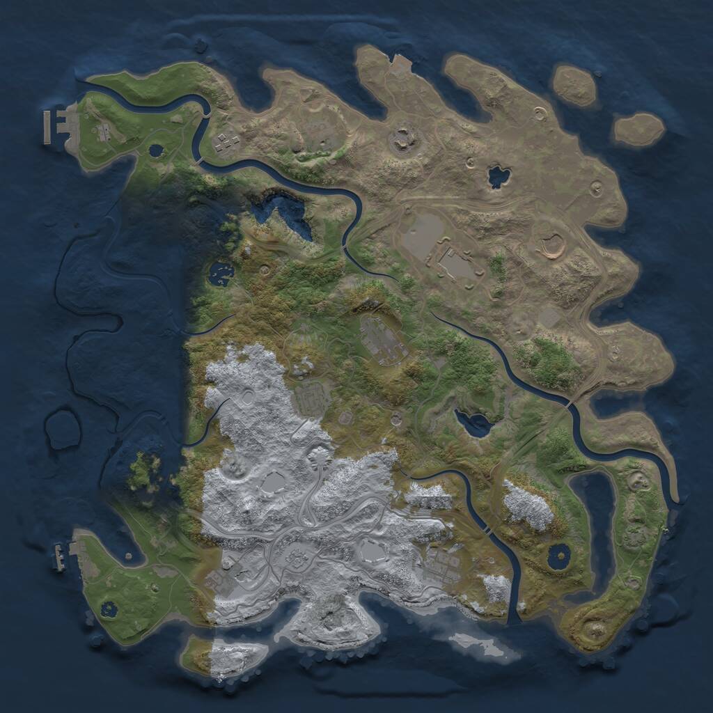 Rust Map: Procedural Map, Size: 4250, Seed: 909741155, 16 Monuments
