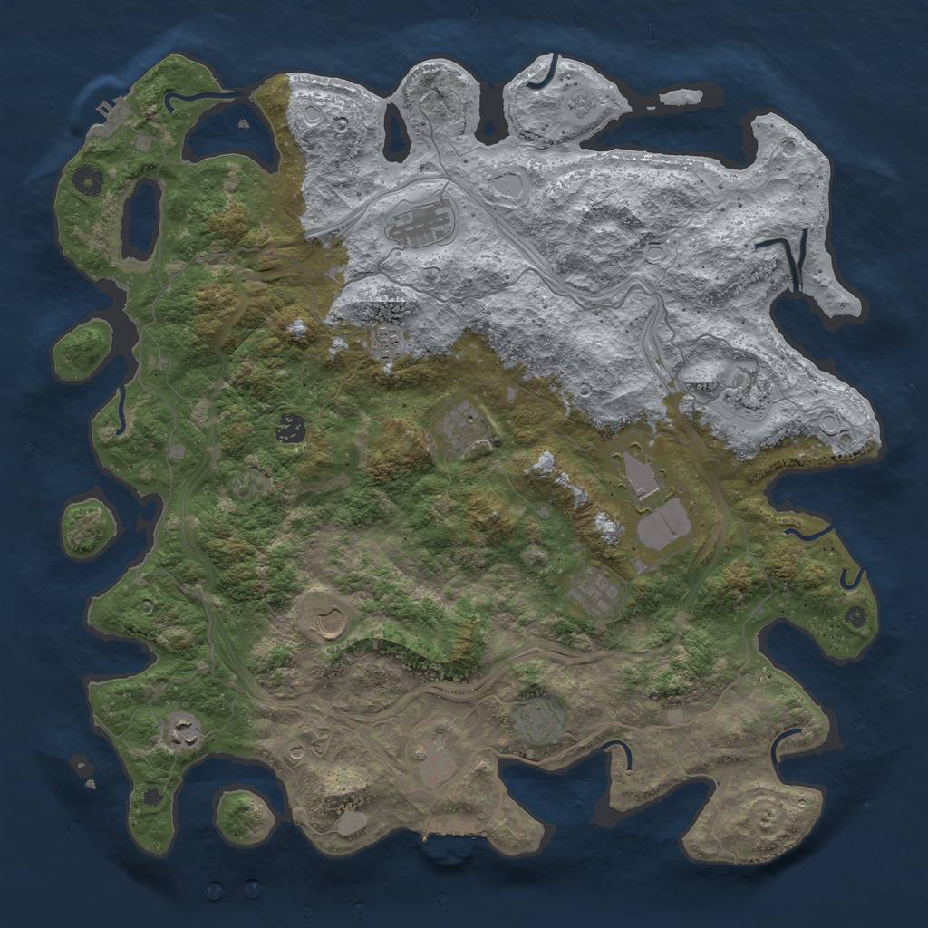 Rust Map: Procedural Map, Size: 4500, Seed: 2020897652, 20 Monuments