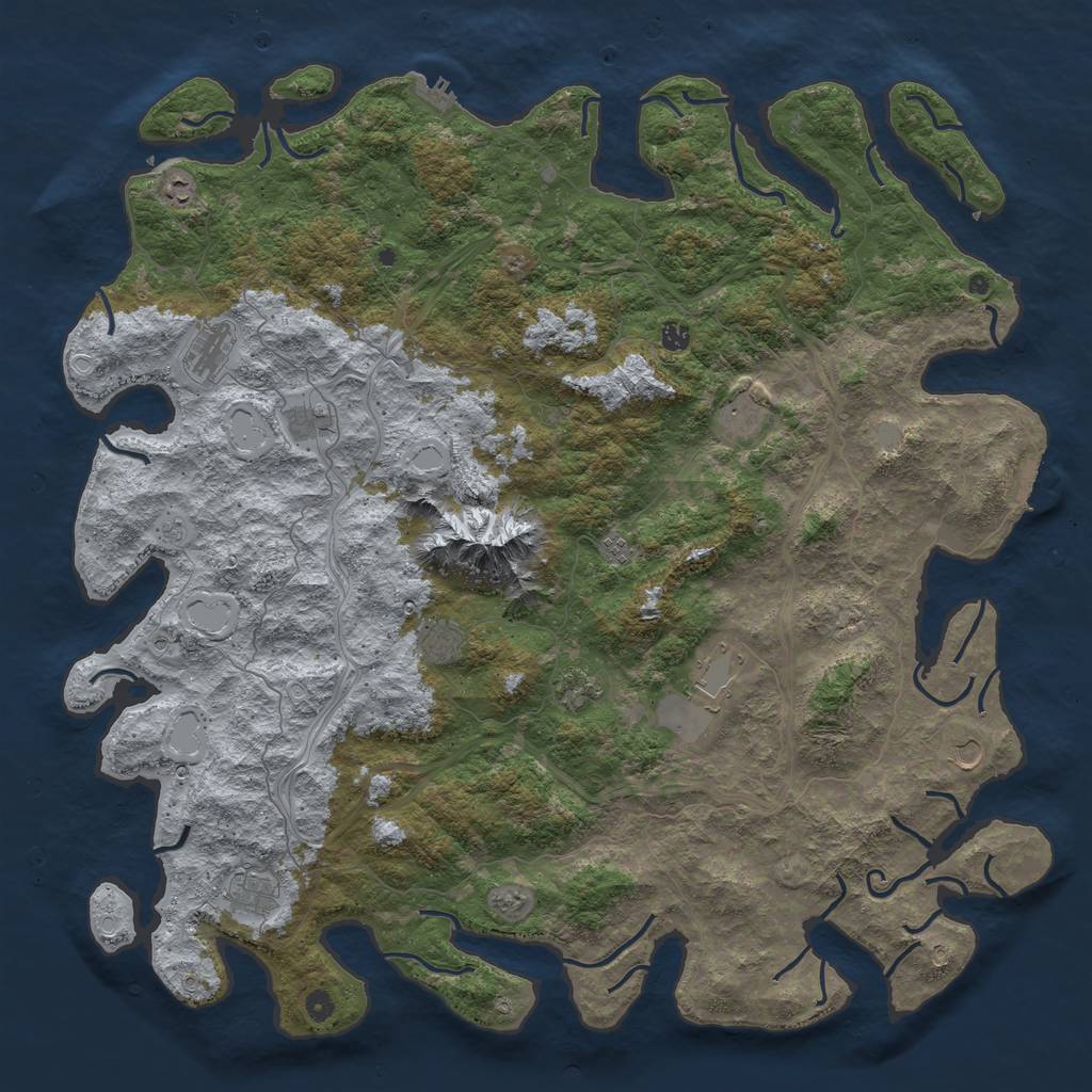 Rust Map: Procedural Map, Size: 5500, Seed: 446643664, 20 Monuments