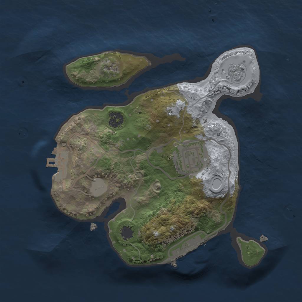 Rust Map: Procedural Map, Size: 2000, Seed: 1677494269, 7 Monuments