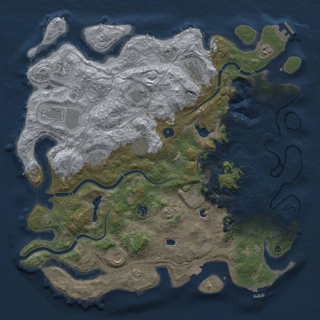 Rust Map: Procedural Map, Size: 4500, Seed: 75433, 17 Monuments