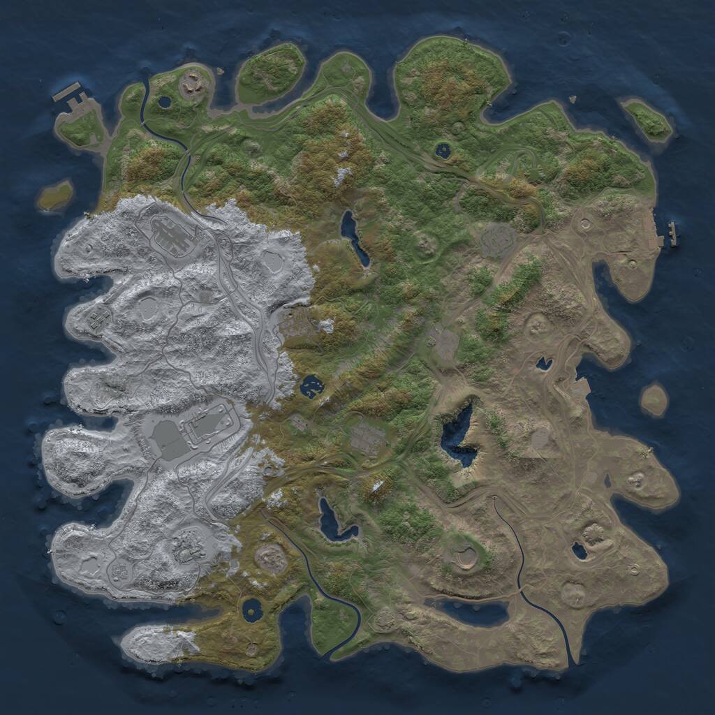 Rust Map: Procedural Map, Size: 4800, Seed: 242679358, 17 Monuments