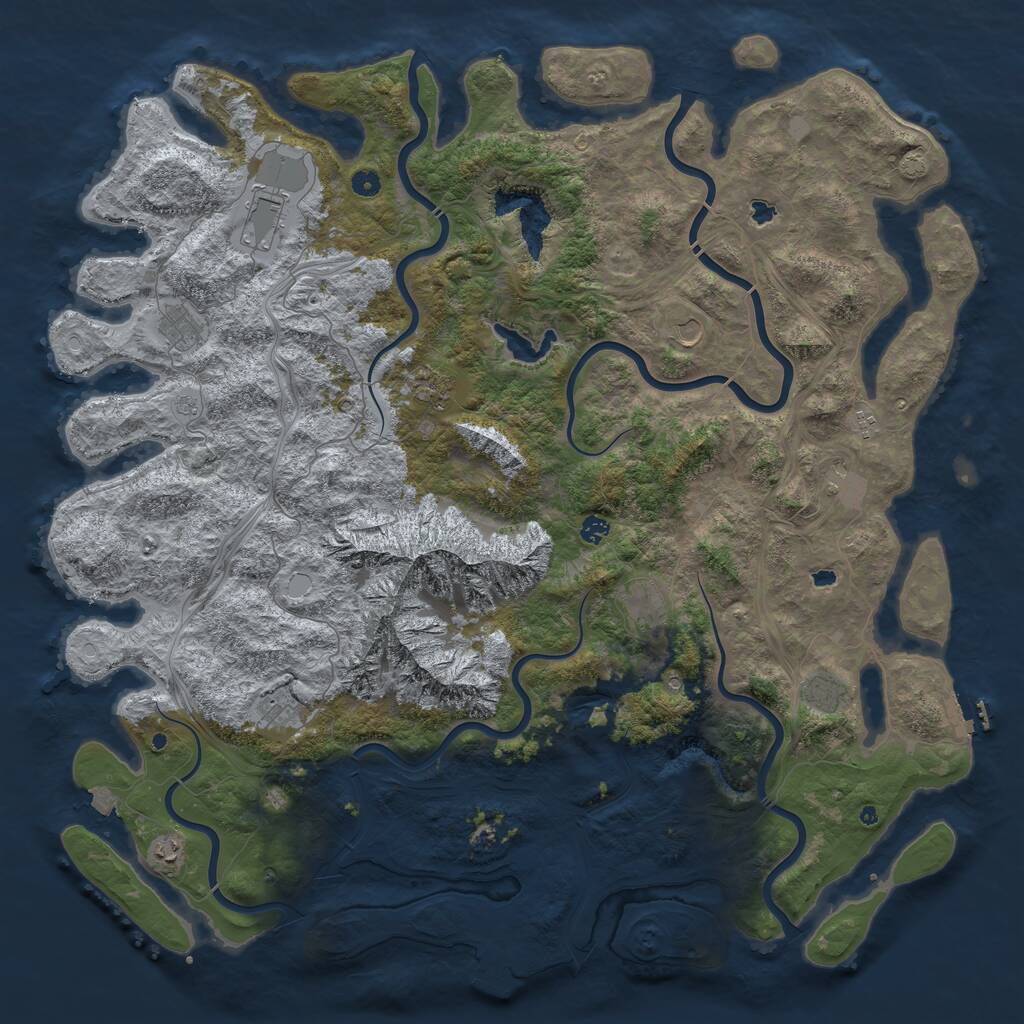 Rust Map: Procedural Map, Size: 5500, Seed: 781081502, 17 Monuments