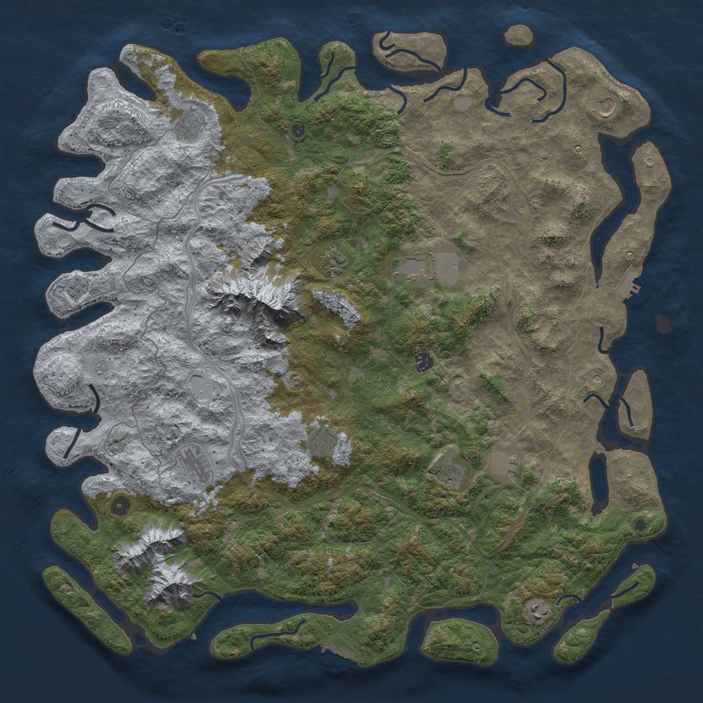 Rust Map: Procedural Map, Size: 5500, Seed: 781081502, 20 Monuments