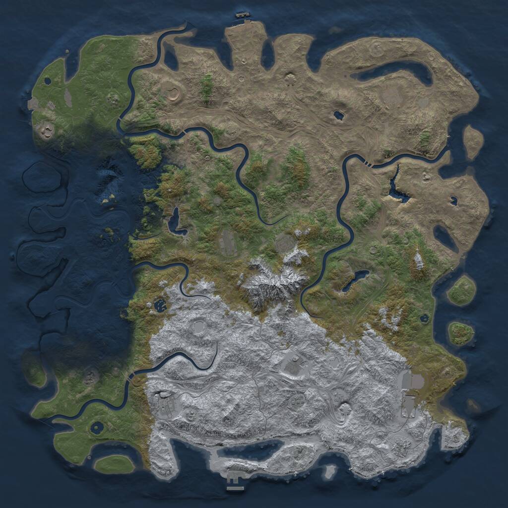 Rust Map: Procedural Map, Size: 6000, Seed: 1292048780, 17 Monuments