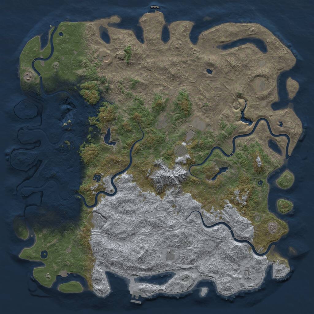 Rust Map: Procedural Map, Size: 6000, Seed: 1292048780, 17 Monuments