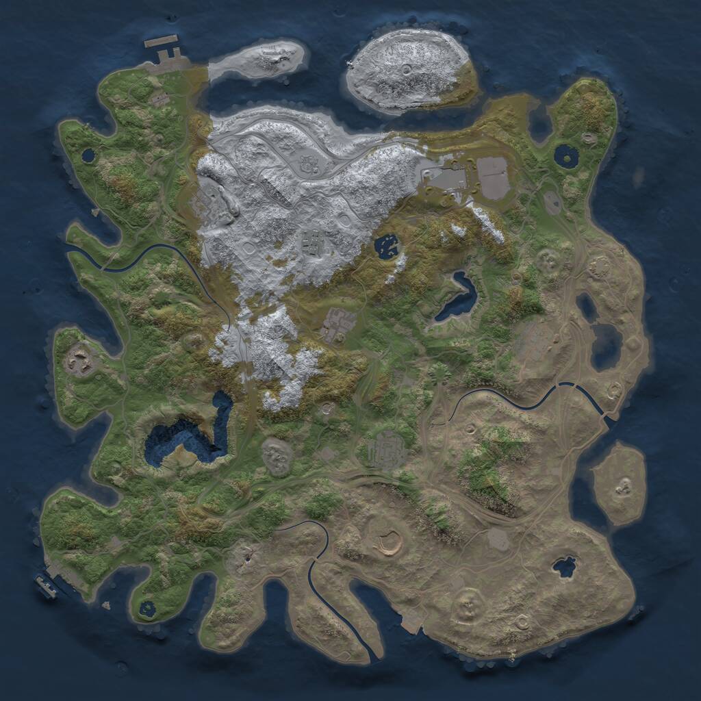 Rust Map: Procedural Map, Size: 4250, Seed: 1955430320, 15 Monuments
