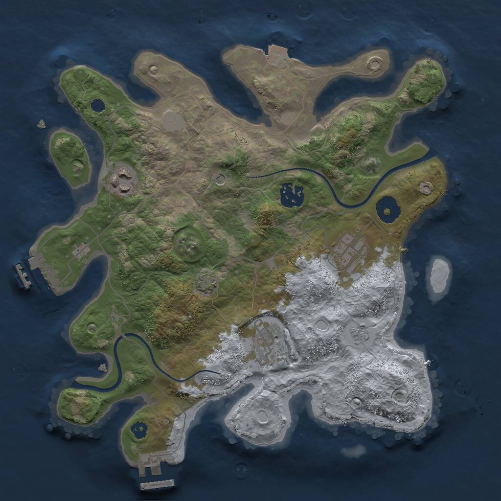 Rust Map: Procedural Map, Size: 3000, Seed: 112379827, 10 Monuments