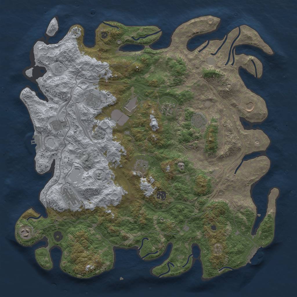 Rust Map: Procedural Map, Size: 4500, Seed: 802093278, 18 Monuments