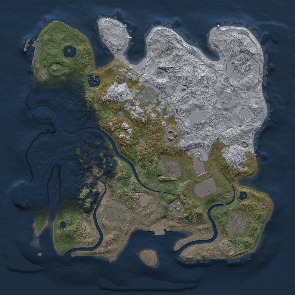 Rust Map: Procedural Map, Size: 3500, Seed: 949122244, 15 Monuments