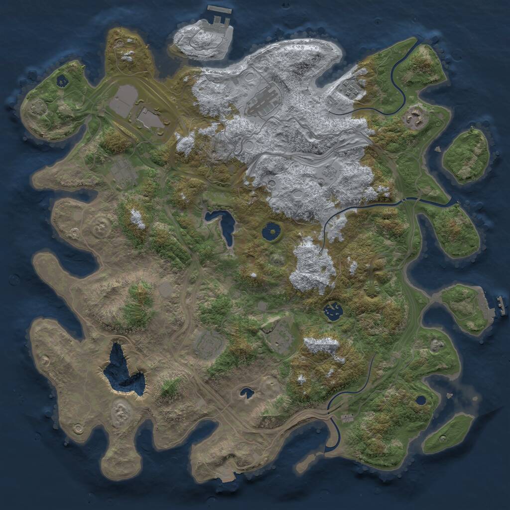 Rust Map: Procedural Map, Size: 4250, Seed: 1459985191, 14 Monuments