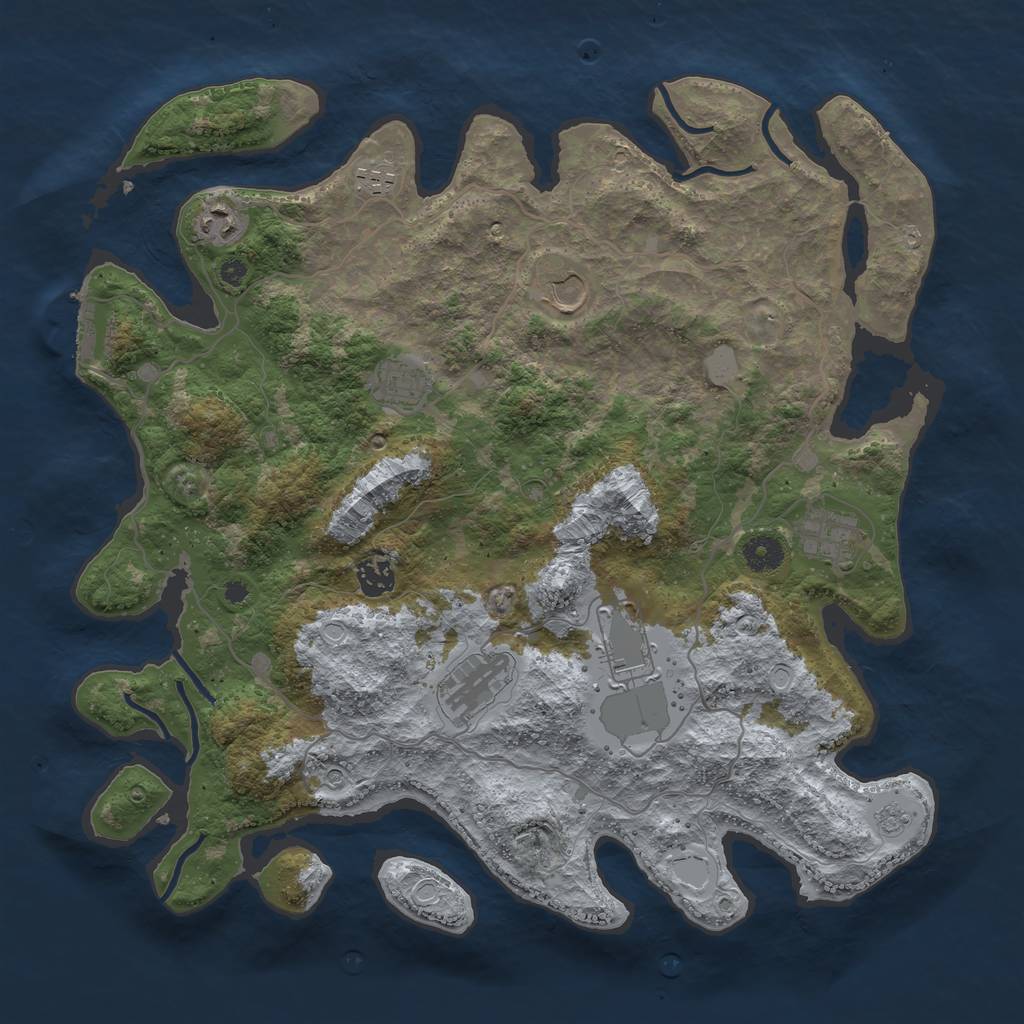 Rust Map: Procedural Map, Size: 4000, Seed: 1823200447, 16 Monuments