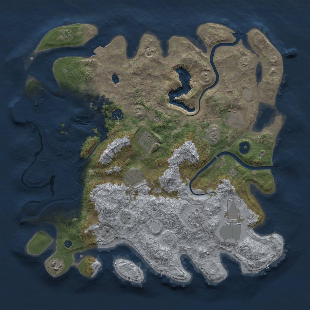 Rust Map: Procedural Map, Size: 4000, Seed: 1823200447, 13 Monuments