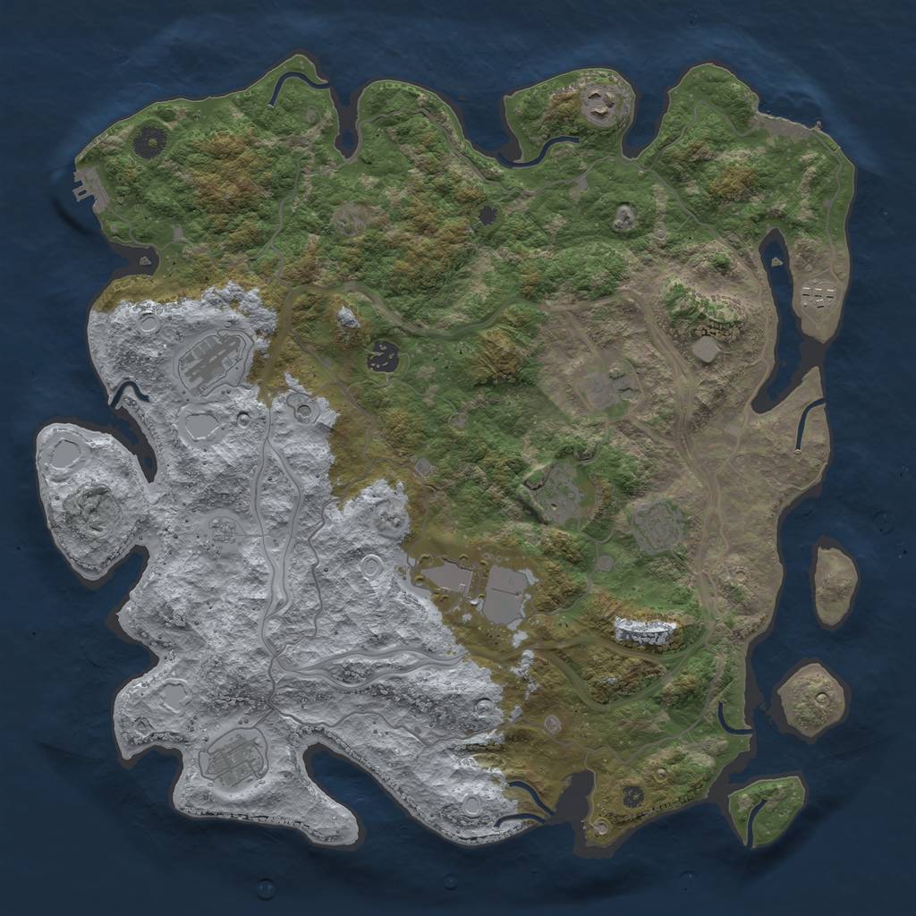 Rust Map: Procedural Map, Size: 4250, Seed: 26118, 18 Monuments