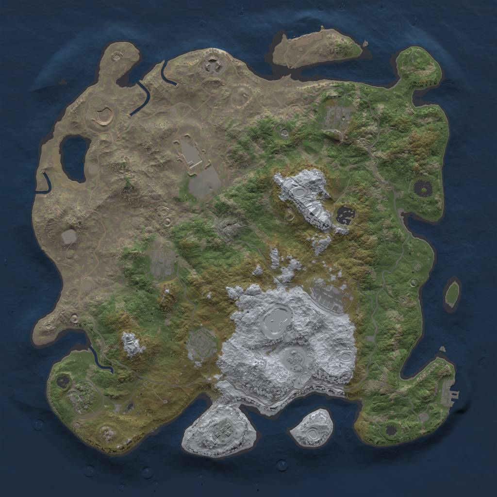 Rust Map: Procedural Map, Size: 4050, Seed: 1931621169, 19 Monuments