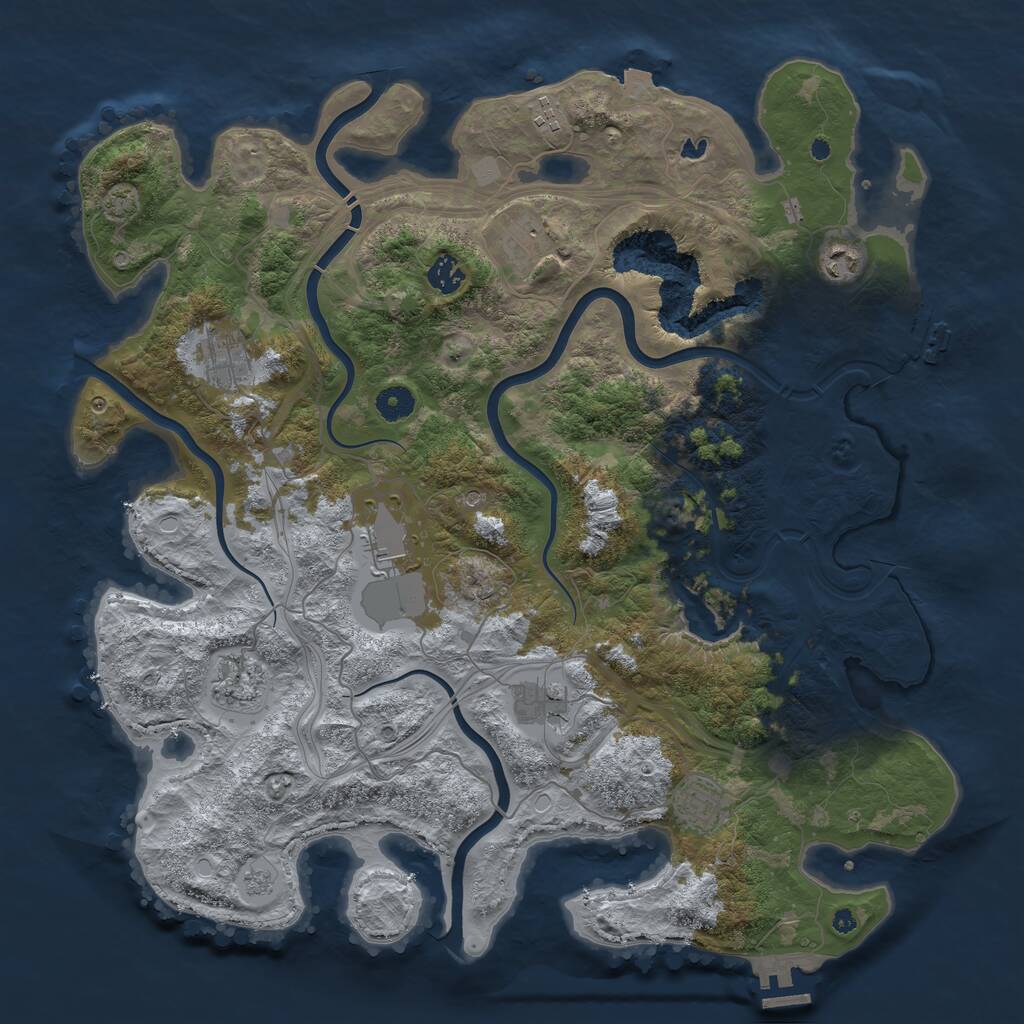 Rust Map: Procedural Map, Size: 4250, Seed: 906302172, 15 Monuments