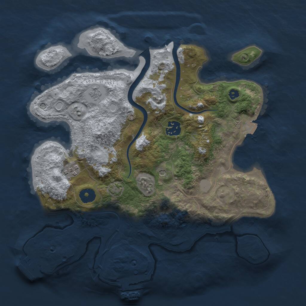 Rust Map: Procedural Map, Size: 3000, Seed: 6583, 8 Monuments