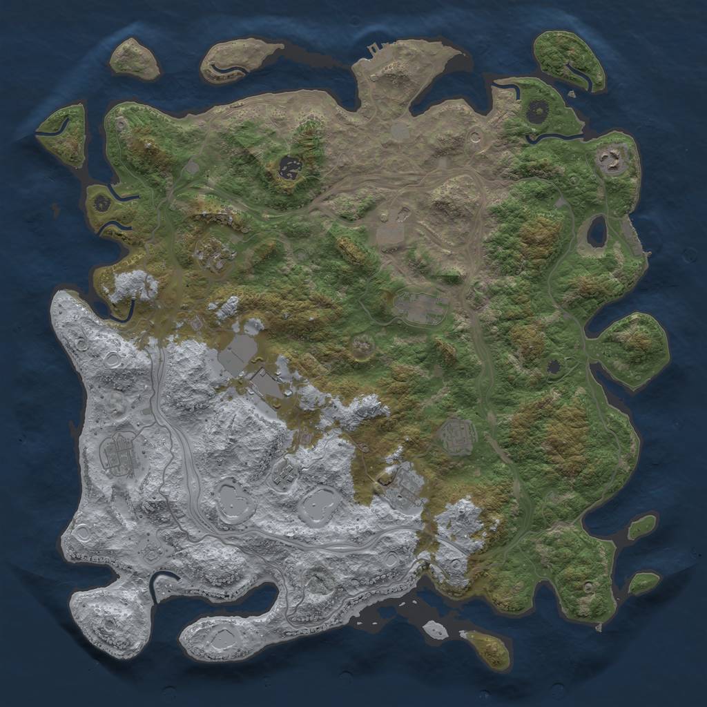 Rust Map: Procedural Map, Size: 4500, Seed: 872558948, 19 Monuments