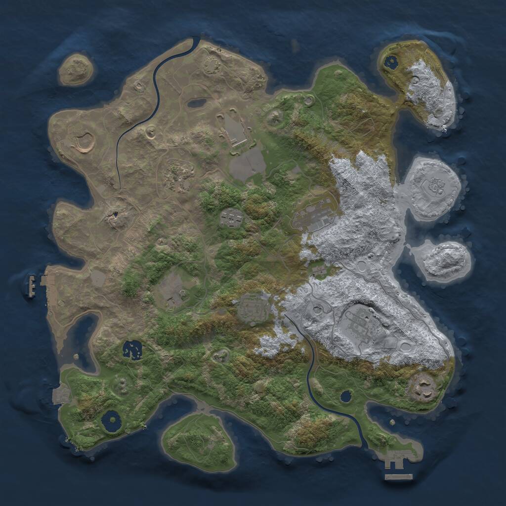 Rust Map: Procedural Map, Size: 3700, Seed: 1553163668, 16 Monuments