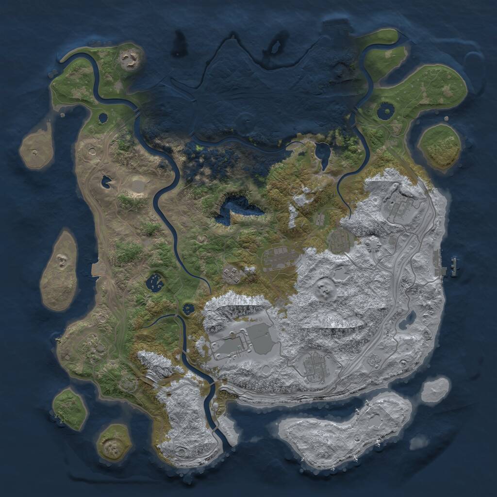 Rust Map: Procedural Map, Size: 4300, Seed: 2141724652, 15 Monuments