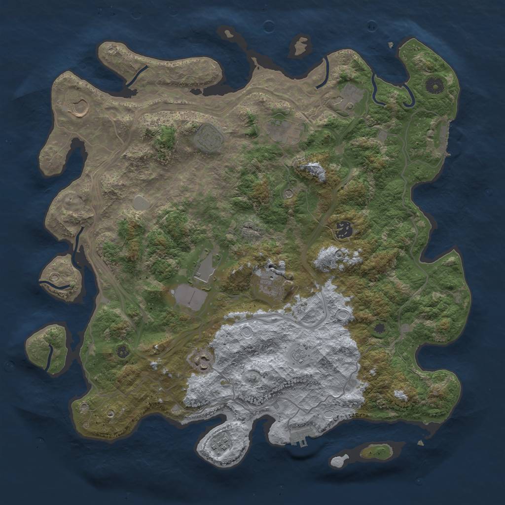 Rust Map: Procedural Map, Size: 4250, Seed: 599188113, 18 Monuments