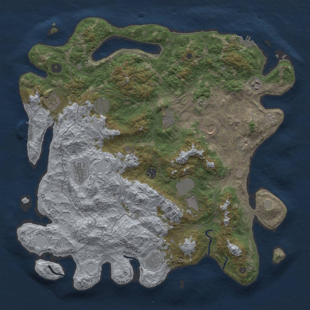 Rust Map: Procedural Map, Size: 4500, Seed: 1403011944, 19 Monuments