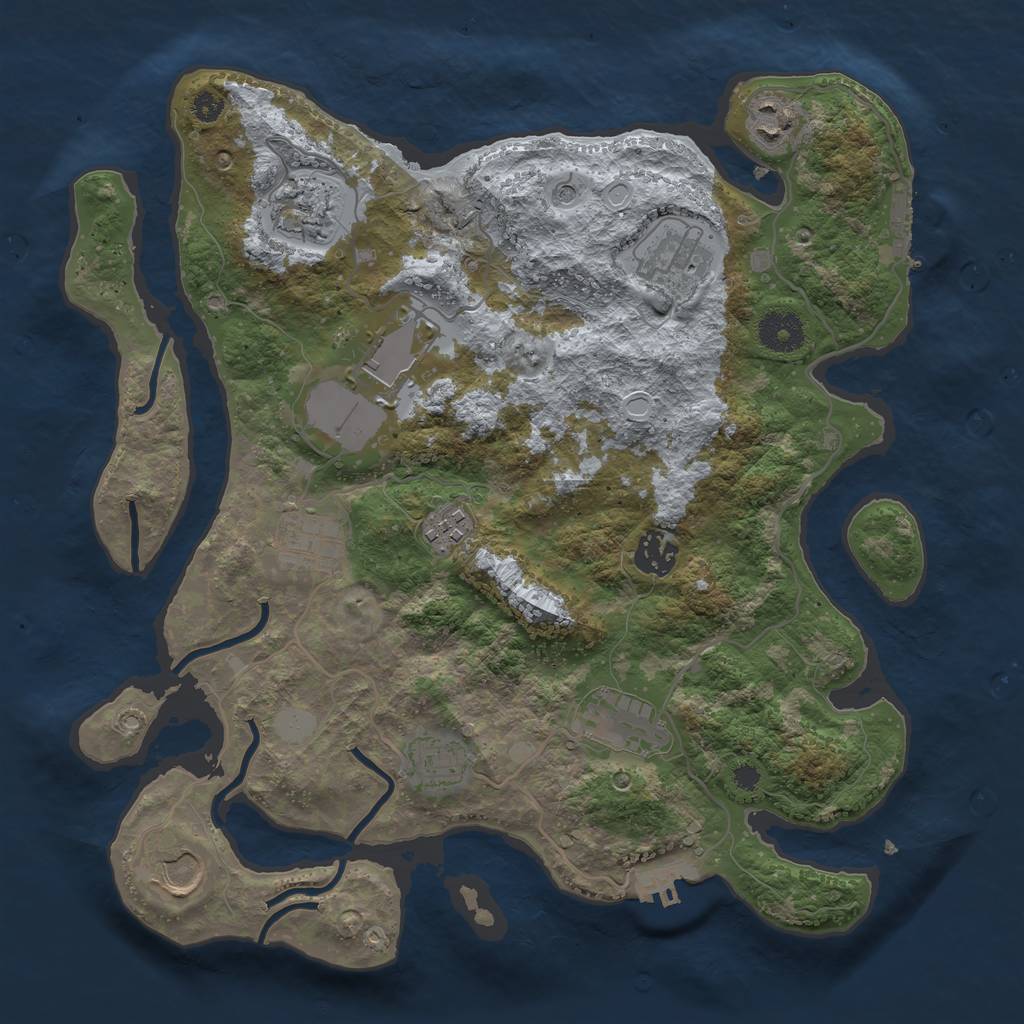Rust Map: Procedural Map, Size: 3500, Seed: 24435055, 18 Monuments