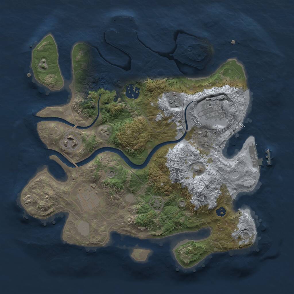 Rust Map: Procedural Map, Size: 3000, Seed: 522617884, 10 Monuments