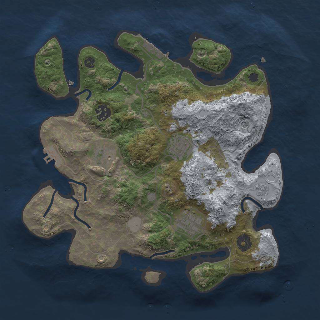 Rust Map: Procedural Map, Size: 3000, Seed: 522617884, 11 Monuments