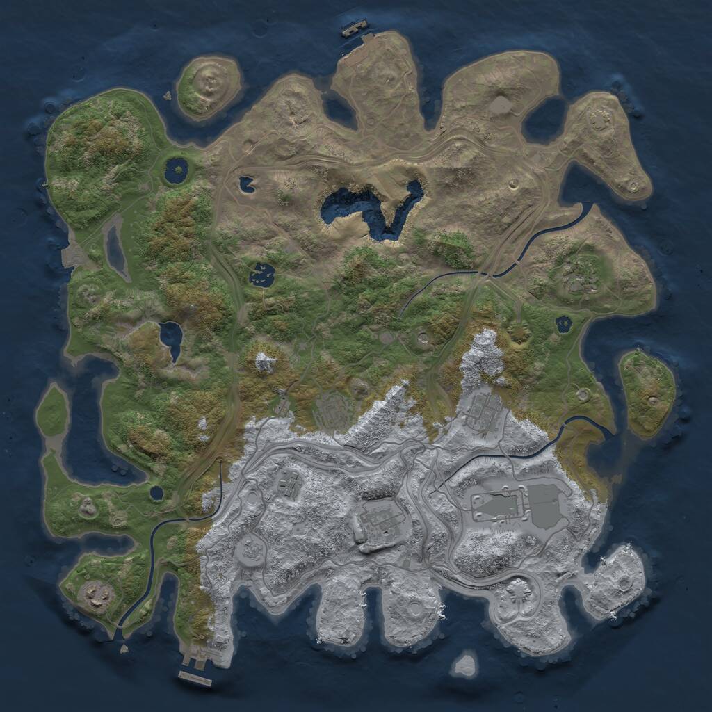 Rust Map: Procedural Map, Size: 4250, Seed: 91221437, 14 Monuments