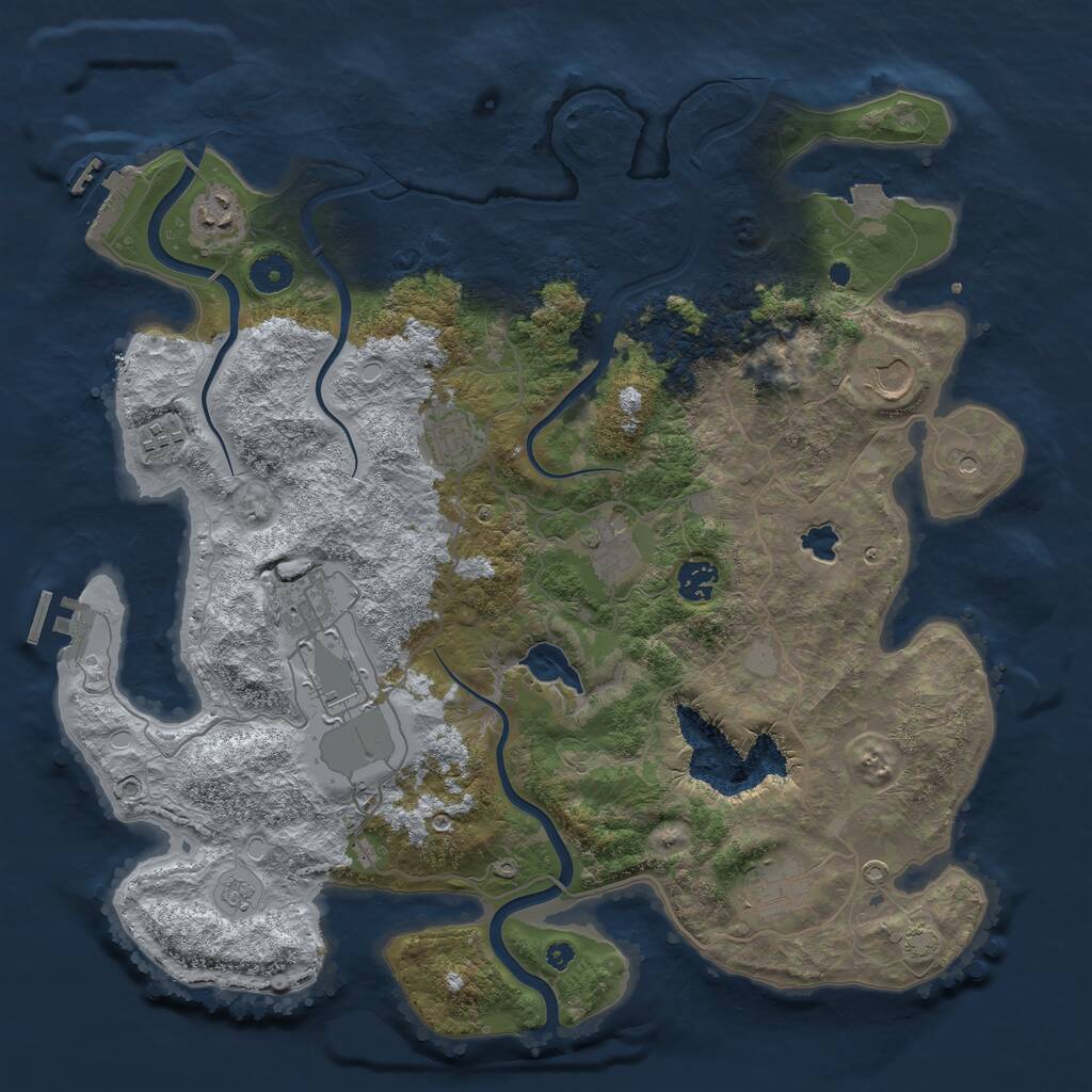 Rust Map: Procedural Map, Size: 4000, Seed: 364379465, 15 Monuments