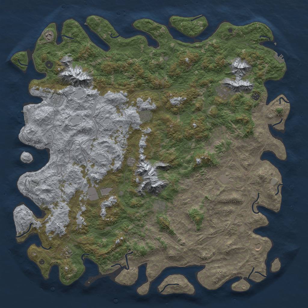 Rust Map: Procedural Map, Size: 6000, Seed: 7494, 20 Monuments