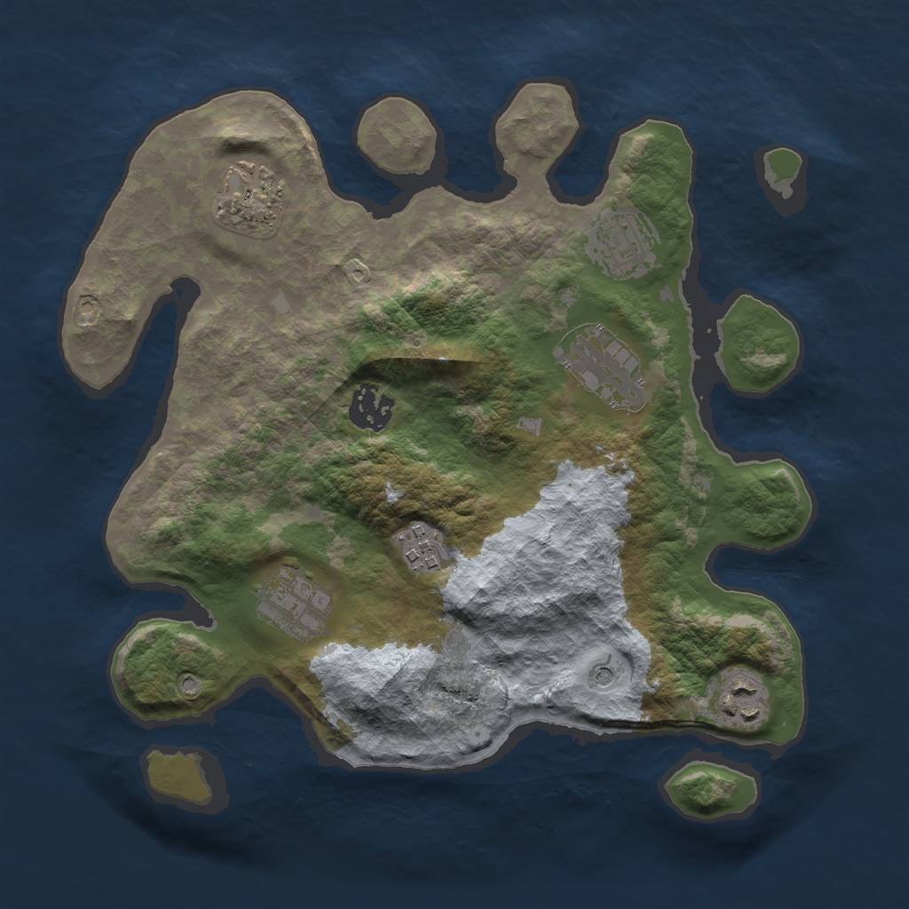 Rust Map: Barren, Size: 3000, Seed: 220302, 10 Monuments