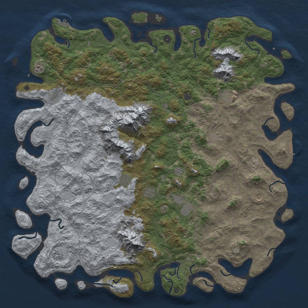 Rust Map: Procedural Map, Size: 6000, Seed: 1168250676, 20 Monuments