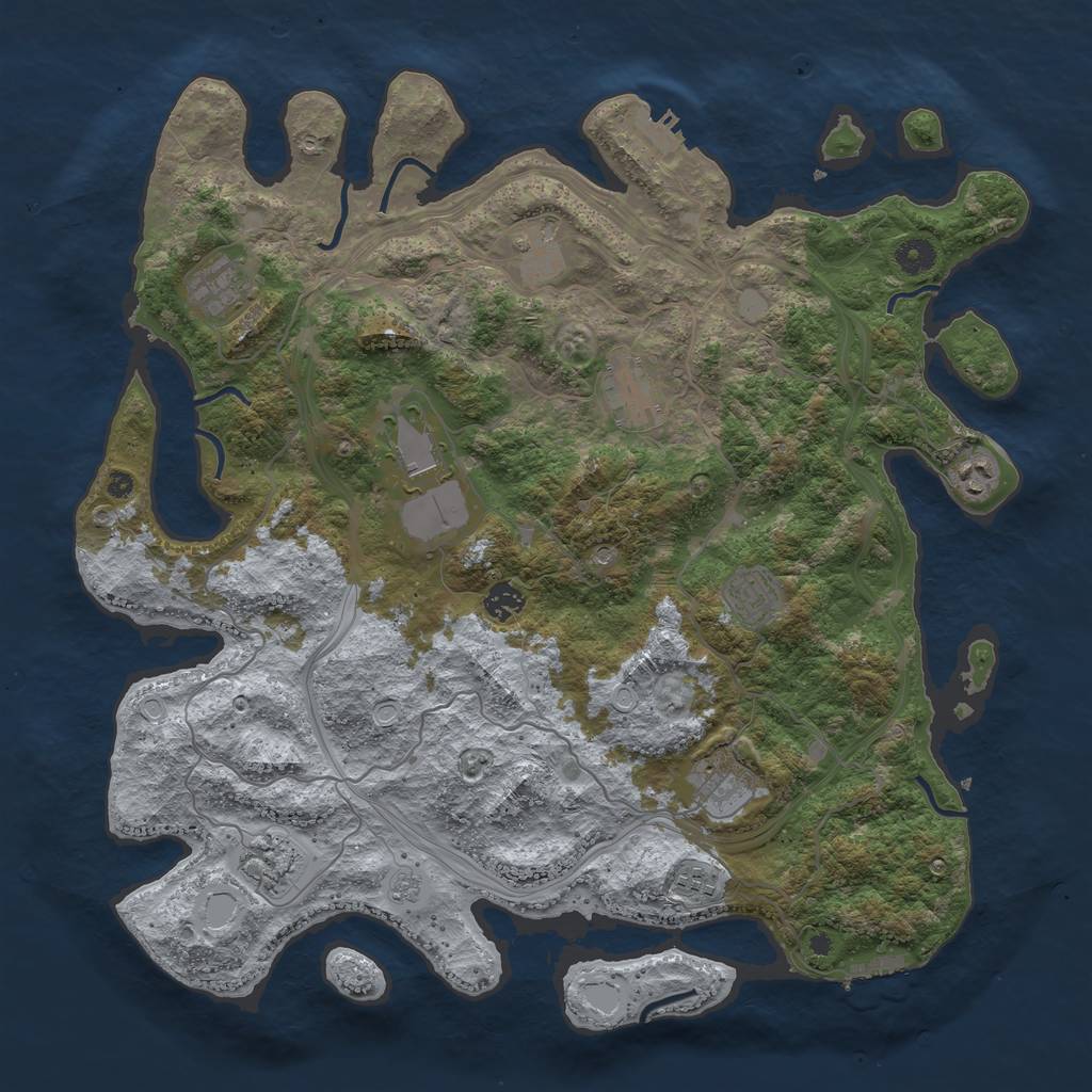 Rust Map: Procedural Map, Size: 4300, Seed: 772699012, 19 Monuments