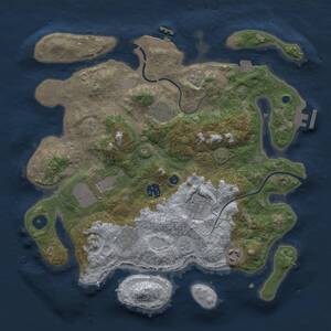 Thumbnail Rust Map: Procedural Map, Size: 3500, Seed: 91919, 13 Monuments