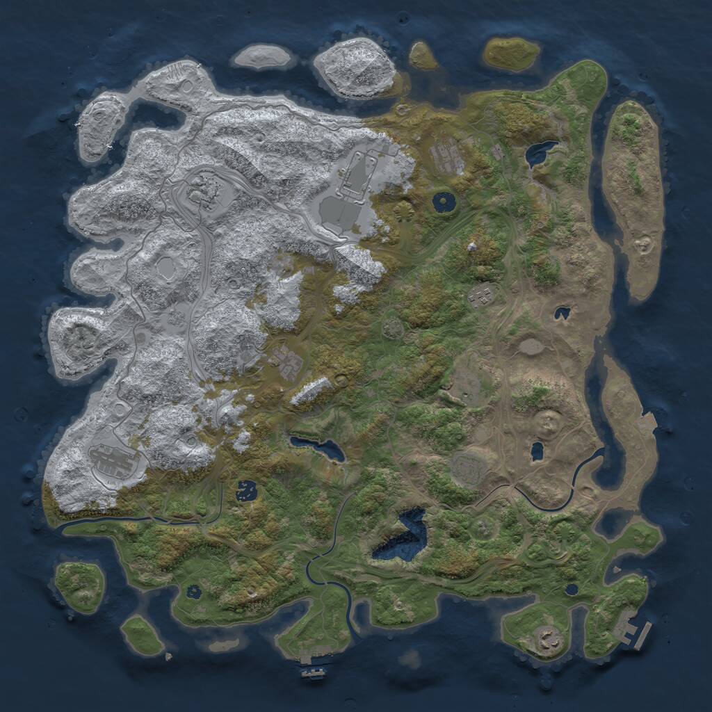 Rust Map: Procedural Map, Size: 4800, Seed: 1003737982, 16 Monuments