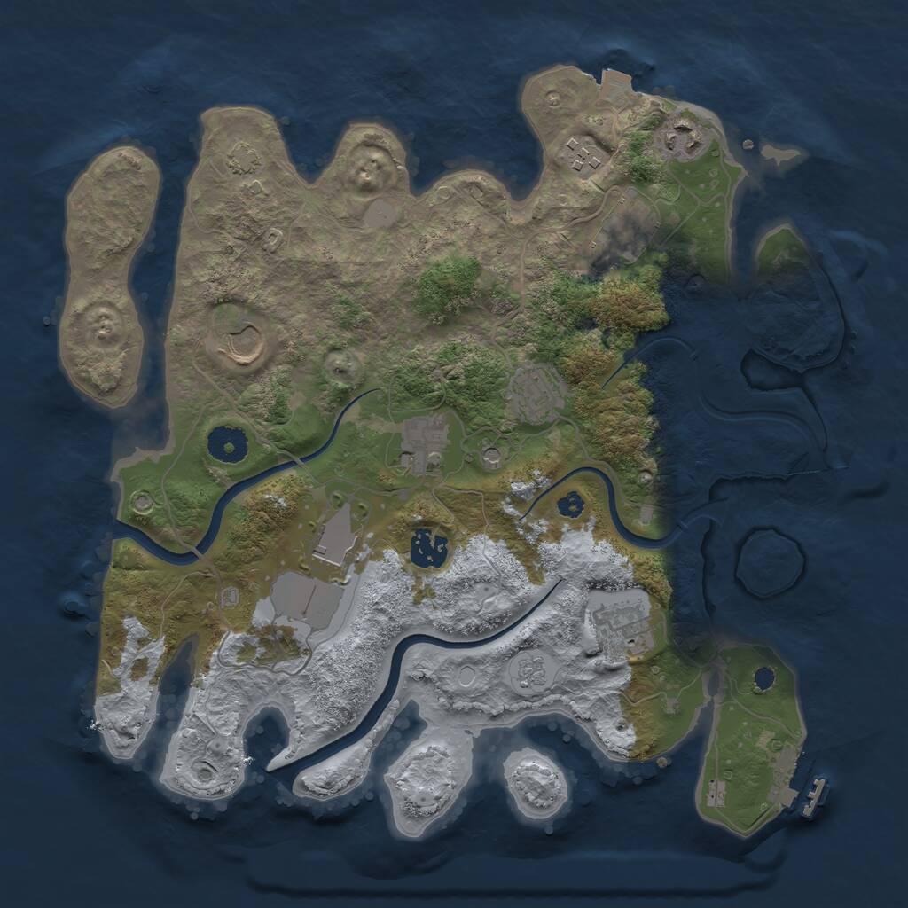 Rust Map: Procedural Map, Size: 3500, Seed: 20051983, 14 Monuments