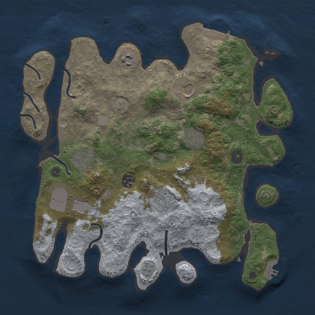 Rust Map: Procedural Map, Size: 3500, Seed: 20051983, 17 Monuments