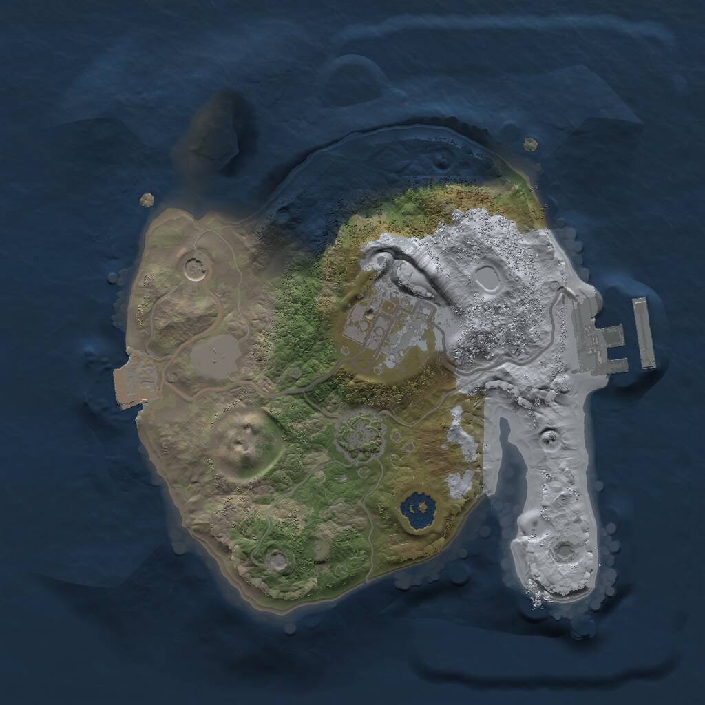 Rust Map: Procedural Map, Size: 2000, Seed: 383567654, 5 Monuments