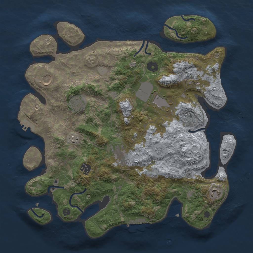 Rust Map: Procedural Map, Size: 3500, Seed: 819, 17 Monuments